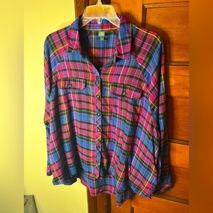Bright Multicolor Button Up With Pockets